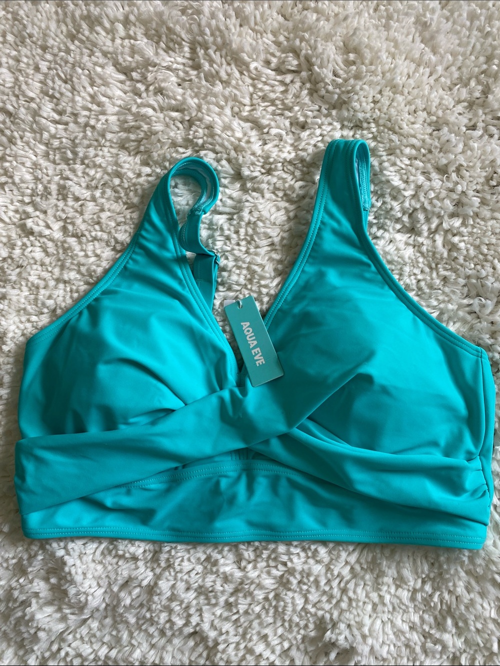 Aqua Eve Turquoise Twist-Front Swim Bra